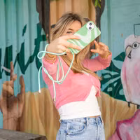 imoshion Siliconen design hoesje met koord Apple iPhone 14 Pro - Retro Green