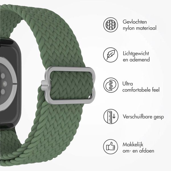 imoshion Nylon geweven bandje Apple Watch Series 1 t/m 9 / SE (38/40/41 mm) | Series 10 / 11 (42 mm) - Groen