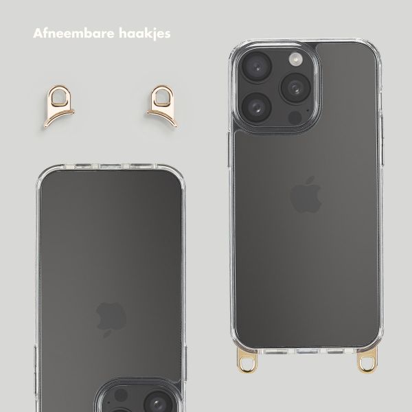 Selencia Backcover met afneembare haakjes Apple iPhone 15 Pro Max - Transparant