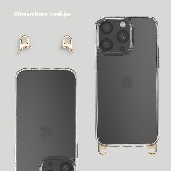 Selencia Backcover met afneembare haakjes iPhone 15 Pro Max - Transparant