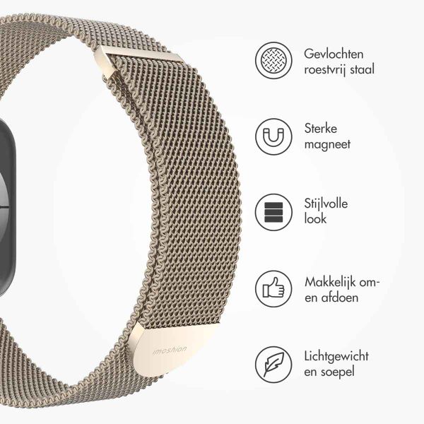 imoshion Milanees magnetisch bandje Apple Watch Series 1 - 9 / SE (38/40/41 mm) | Series 10 / 11 (42 mm) - Maat M - Starlight
