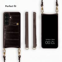 Selencia Nova Real Leather Back Cover with Card Holder Samsung Galaxy S26 - Dark Chocolate
