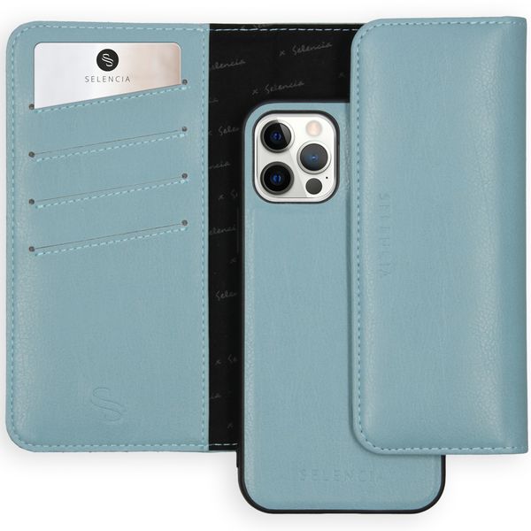 Selencia Uitneembare Vegan Lederen Clutch iPhone 12 (Pro) - Blauw