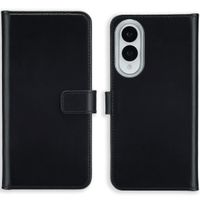 Selencia Echt Leren Bookcase Samsung Galaxy S25 Edge - Zwart