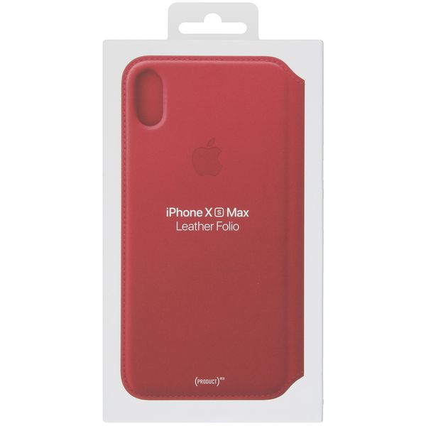 Apple Leather Folio Bookcase iPhone Xs Max - Red