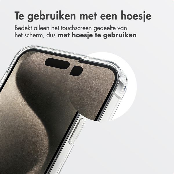 Accezz Gehard Glas Privacy Screenprotector + Applicator Apple iPhone 16 Plus / 15 Plus