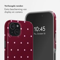 Selencia Vivid Backcover met MagSafe Apple iPhone 15 - Happy Dots Burgundy