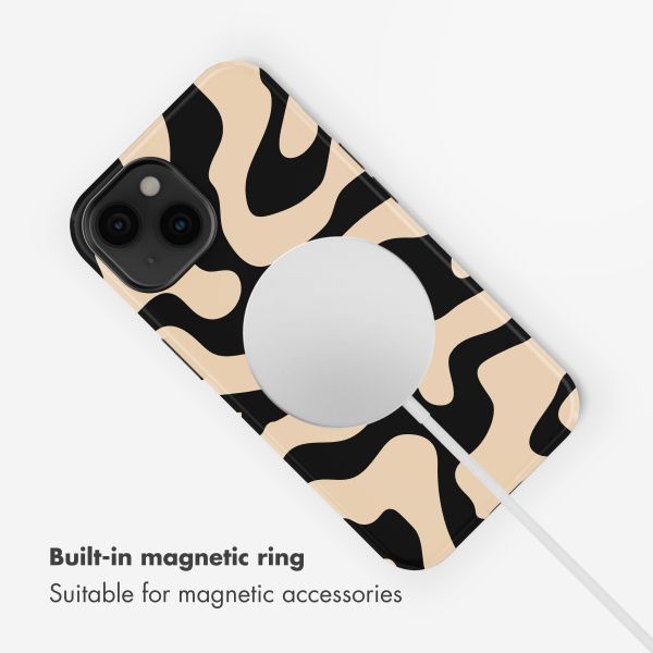Selencia Vivid Back Cover with MagSafe Apple iPhone 14 - Art Wave Black