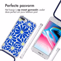 imoshion Design hoesje met koord Apple iPhone 8 Plus / 7 Plus - Cobalt Blue Flowers Connect