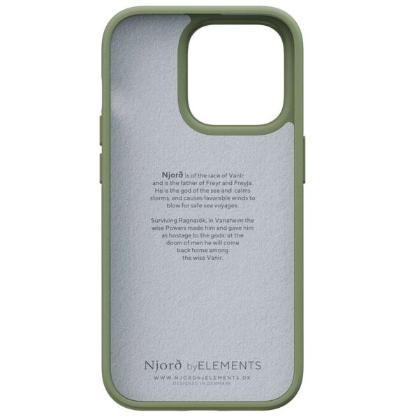 Njorð Collections Suède Comfort+ Case iPhone 14 Pro - Olive