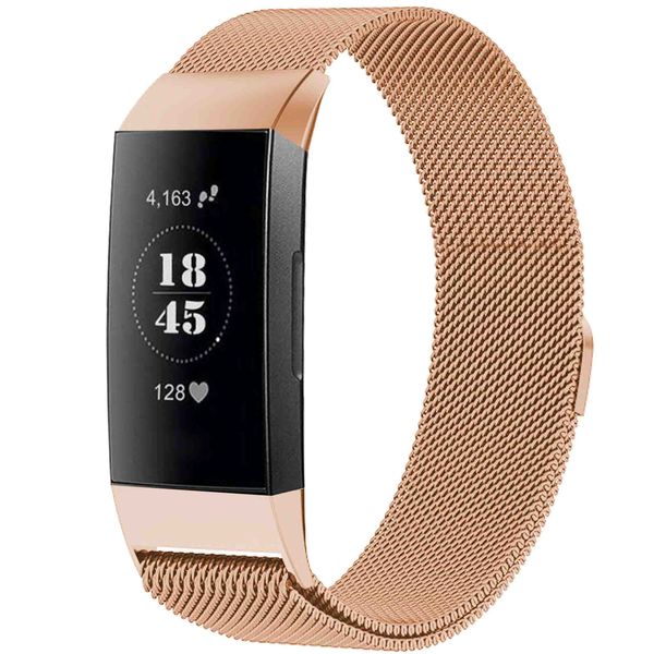 imoshion Milanees magnetisch bandje Fitbit Charge 3 / 4 - Maat S - Rosé Goud