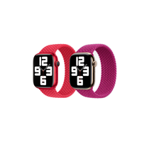 Apple 2 Pack Gevlochten solobandje voor de Apple Watch | 38/40/41/42 mm - Maat 4 - (PRODUCT)RED/ Magenta