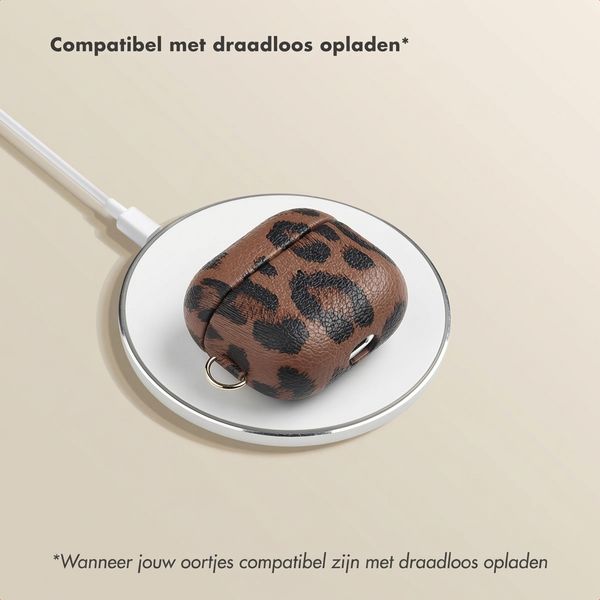 Selencia Sabi Case met panterprint  Apple Airpods 3 - Mocha Brown