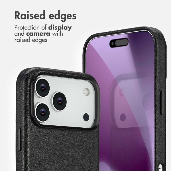 Accezz Leather Back Cover with MagSafe Apple iPhone 17 Pro Max - Onyx Black