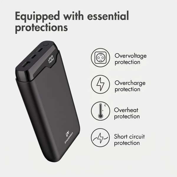 imoshion Powerbank 27,000 mAh - Quick Charge and Power Delivery - Black