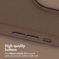 Accezz Leather Back Cover with MagSafe Apple iPhone 14 Pro - Coffee Brown