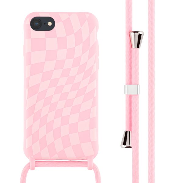 imoshion Siliconen design hoesje met koord iPhone SE (2022 / 2020) / 8 / 7 - Retro Pink