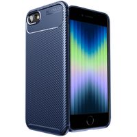 imoshion Carbon Softcase Backcover iPhone SE (2020 / 2022) 8 / 7 - Blauw