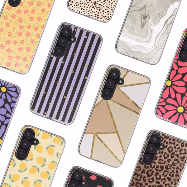 imoshion Design hoesje Samsung Galaxy S24 FE - Sparkle Lines Lavender