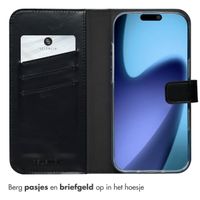 Selencia Echt Leren Bookcase Apple iPhone Air - Zwart