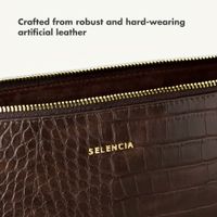 Selencia Croco laptop sleeve 13 inch - Choco Brown