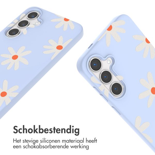 imoshion Siliconen design hoesje met koord Samsung Galaxy S24 - Lila Flower Distance