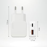 Accezz Ultra Slim GaN Oplader - USB-C + USB-A - 30W - Wit