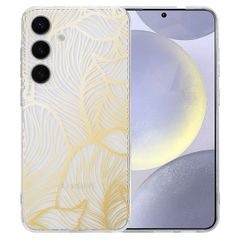 imoshion Design hoesje Samsung Galaxy S25 Plus - Golden Leaves Transparant