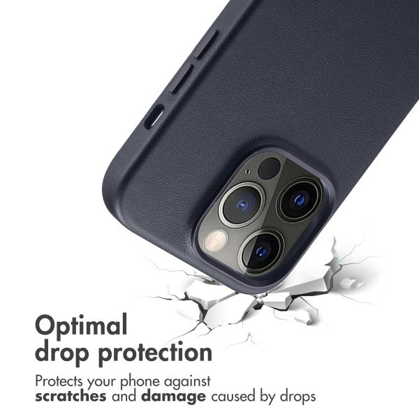 Accezz Leather Back Cover with MagSafe Apple iPhone 14 Pro - Onyx Black