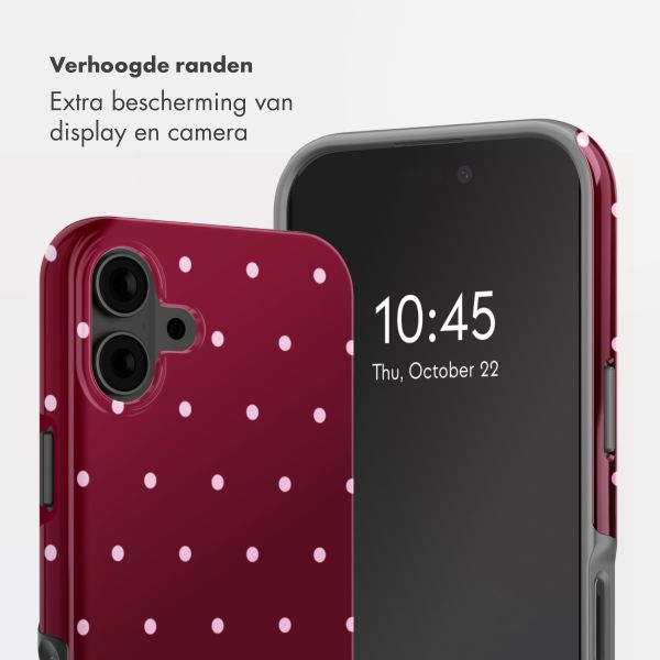 Selencia Vivid Backcover Apple iPhone 16 - Happy Dots Burgundy