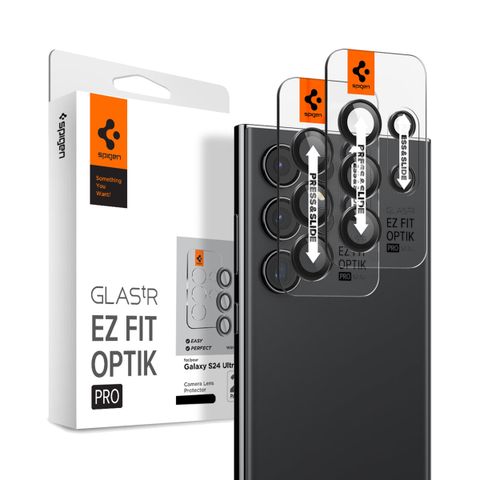 Spigen Optik Pro EZ Fit Lens Protector - Cameralens bescherming (2-pack) Samsung Galaxy S24 Ultra - Zwart