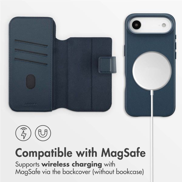 Accezz 2-in-1 Leather Bookcase with MagSafe Apple iPhone Air - Nightfall Blue