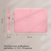 Selencia Corduroy Laptop hoes 13-14 inch - Laptopsleeve - Soft Blush