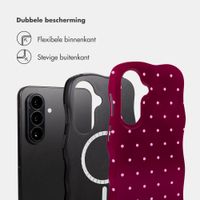 Selencia Vivid Wavy Backcover met MagSafe Samsung Galaxy A37 (5G) - Happy Dots Burgundy