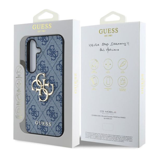 Guess 4G Metal Logo Backcover Samsung Galaxy S25 - Blauw