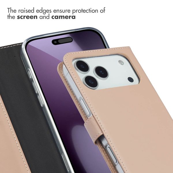 Selencia Genuine Leather Book Case Apple iPhone 17 Pro Max - Dusty Pink