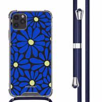 imoshion Design hoesje met koord Apple iPhone 11 Pro Max - Cobalt Blue Flowers Connect