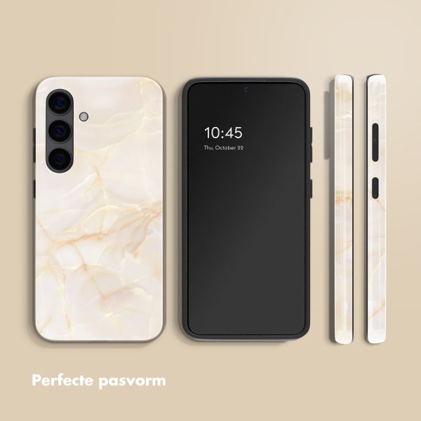 Selencia Vivid Backcover met MagSafe Samsung Galaxy S24 - Golden Beige Marble