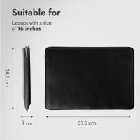 Accezz Leather laptop sleeve 16 inch - Black