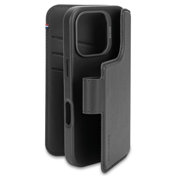 Decoded 2 in 1 Leather Detachable Wallet MagSafe Apple iPhone 16 Pro - Zwart