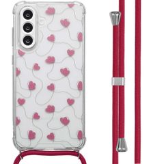 imoshion Design hoesje met koord Samsung Galaxy A56 - Dusty Rose Connected Hearts