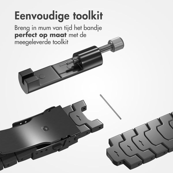 Accezz Steel Band Samsung Galaxy Watch 4 / 5 / 6 / 7 / FE (20 mm) - Zwart