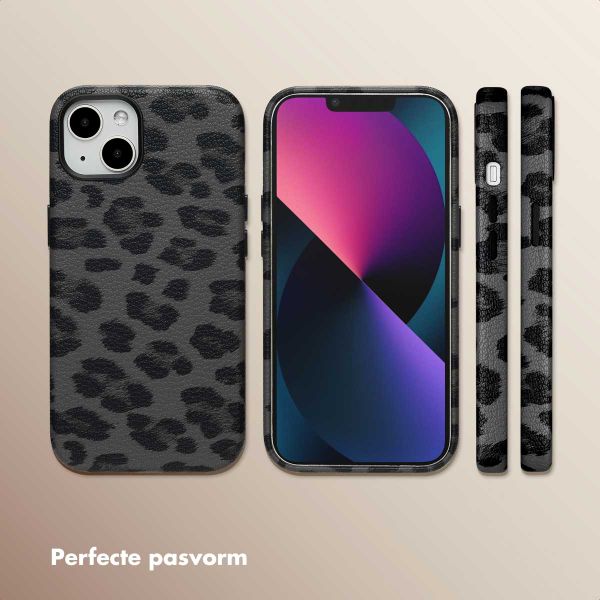 Selencia Sabi Backcover Panterprint met MagSafe Apple iPhone 13 - Midnight Black