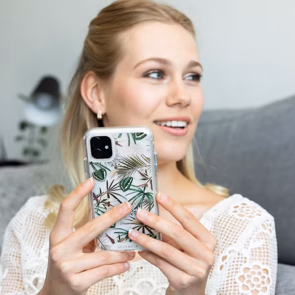 Selencia Zarya Fashion Extra Beschermende Backcover Apple iPhone 12 Mini - Jungle Leaves