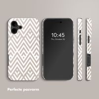 Selencia Vivid Tough Backcover met MagSafe Apple iPhone 16 - Beige Zigzag