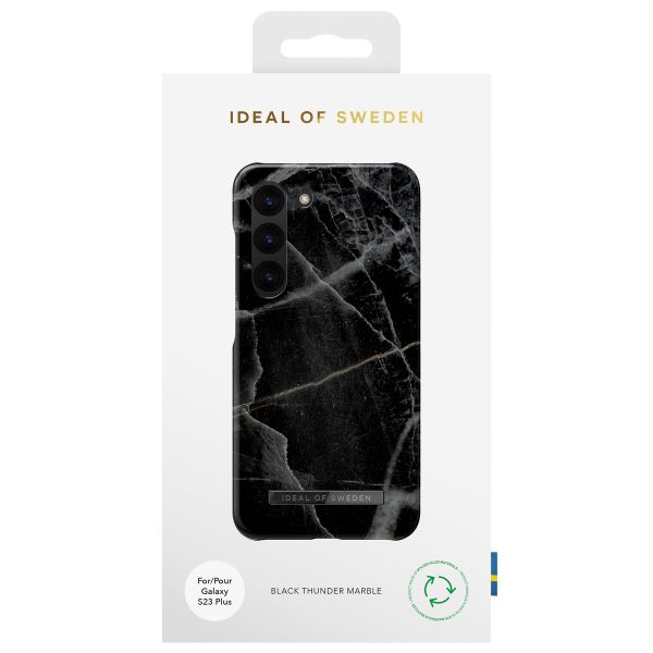 iDeal of Sweden Fashion Backcover Samsung Galaxy S23 Plus - Black Thunder Marble