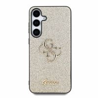 Guess 4G Metal Logo Glitter Backcover Samsung Galaxy S25 Plus - Goud