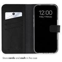 Selencia Genuine Leather Book Case Apple iPhone 18 Pro Max / 17 Pro Max - Black