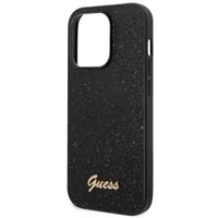 Guess Glitter Flakes Backcover Apple iPhone 14 Pro - Zwart