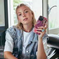 Selencia Vivid Backcover met MagSafe Apple iPhone 14 - Marble Purple
